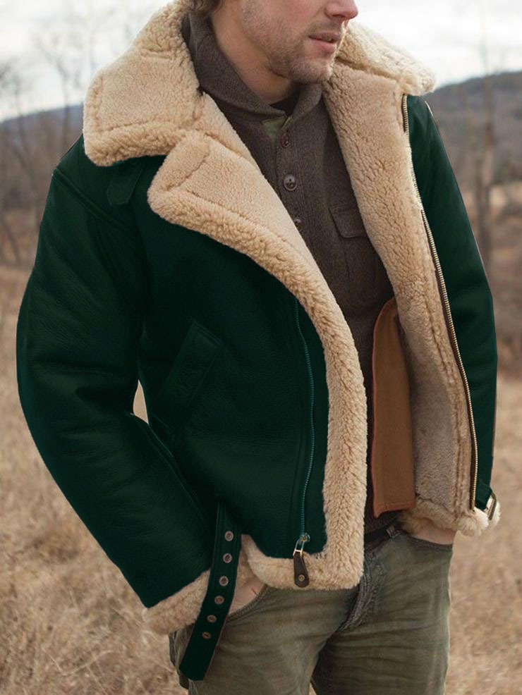 Thickened spot Amazon independent station new fur one men's coat long sleeve faux fur