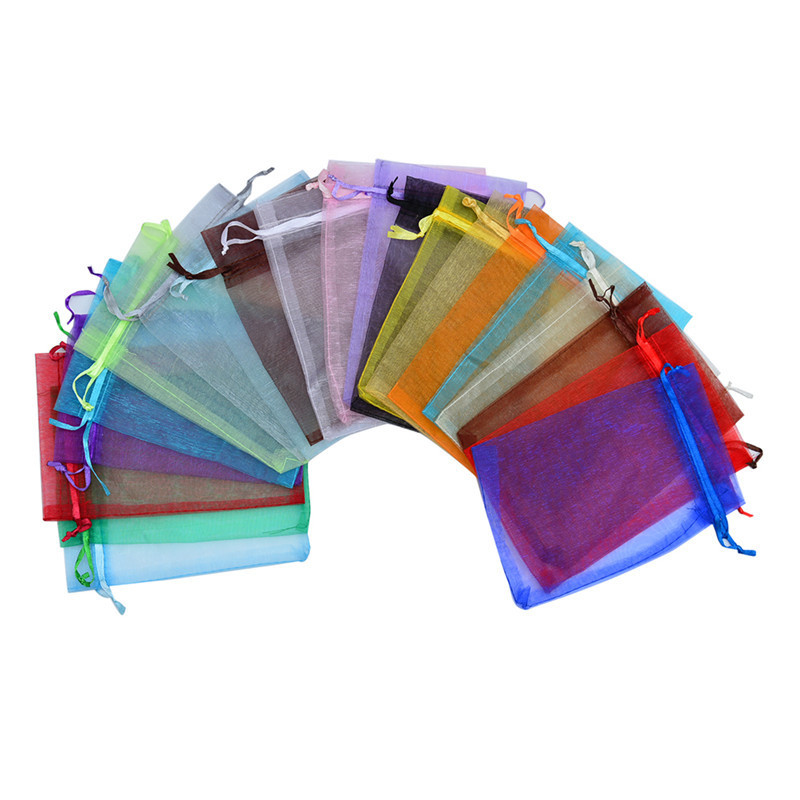 White gauze organza bag pearl jewelry cosmetic girdle gauze bag solid color candy gift bag spot wholesale