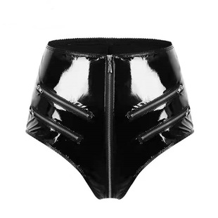 Cross-border products Europe and the United States highlight PVC patent leather sexy open file shaping sexy shorts no odor accurate size
