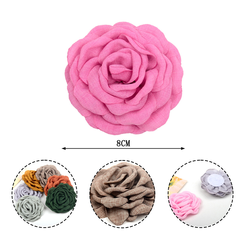 Caro same style grilled edge hairpin scratch flower 8cm three-dimensional burning edge camellia flower DIY headdress corsage jewelry accessories