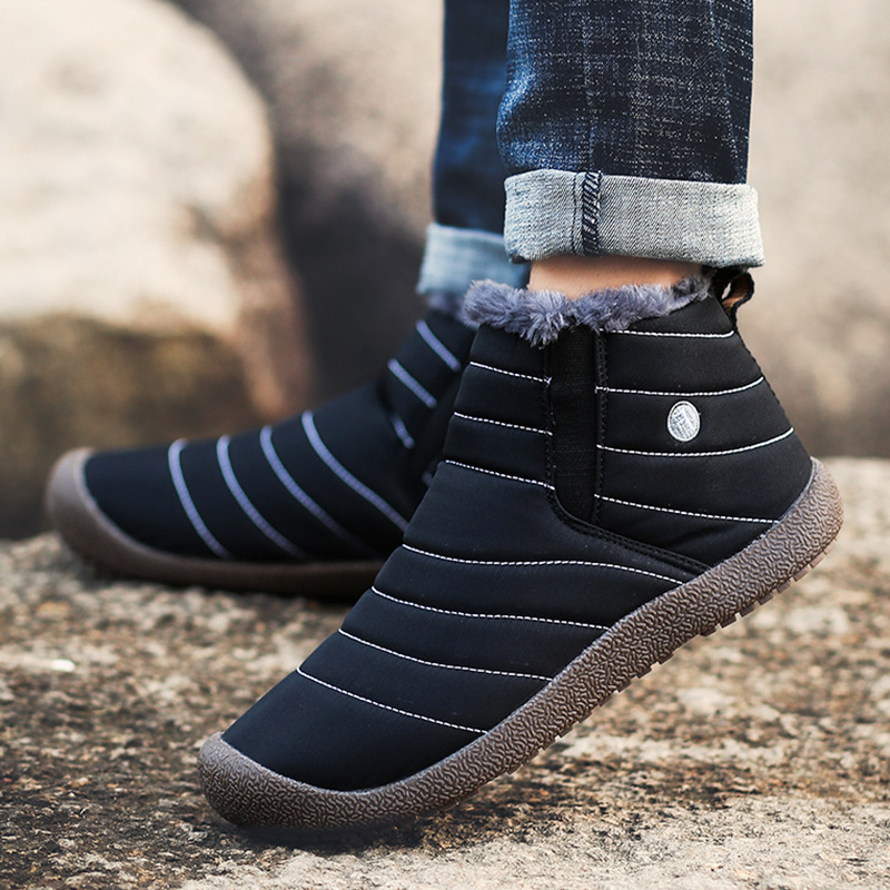Autumn and Winter Cross-border Waterproof Snow Boots Men's Large Size Cotton Shoes Men's and Women's Shoes Fleece-lined Men's Shoes Outdoor Northeast Couple's Cotton Boots