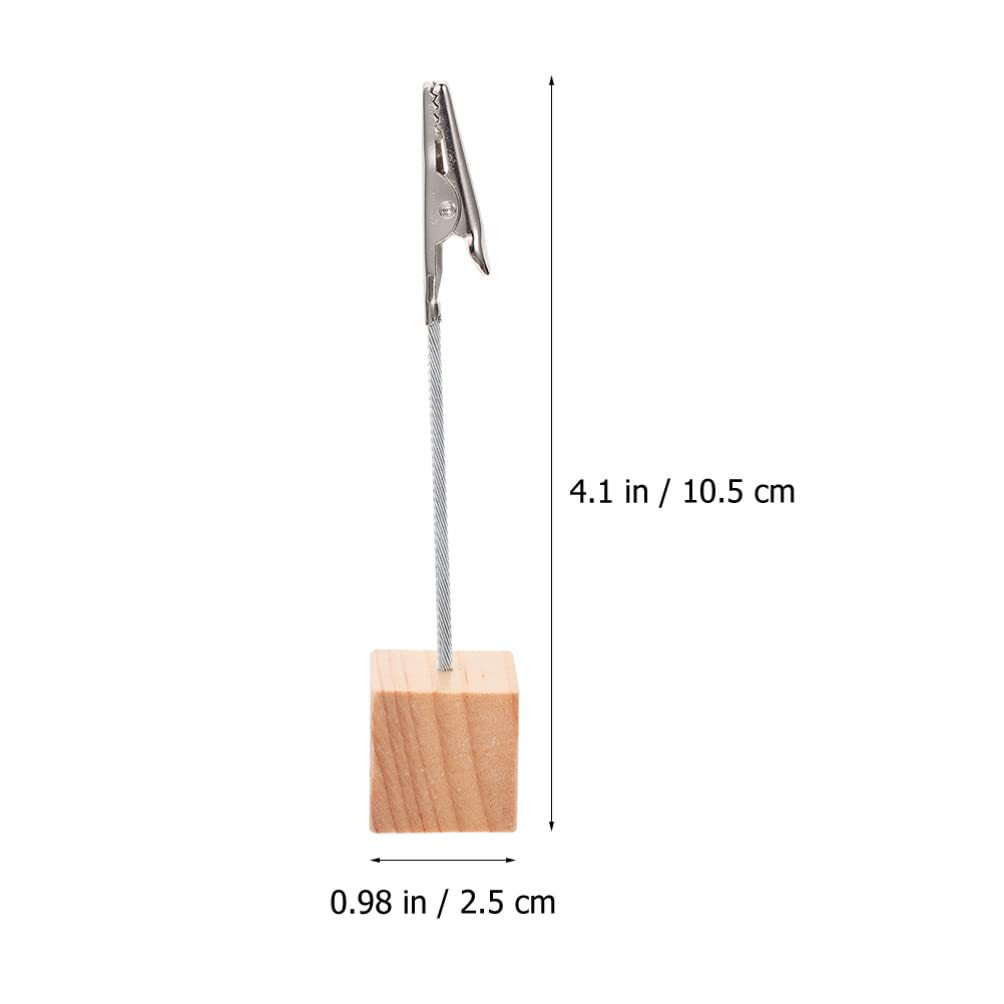 Wooden Colorful Pine Base Photo Holder Note Clip Desktop Ornaments Square Alligator Clip Wooden Photo Holder