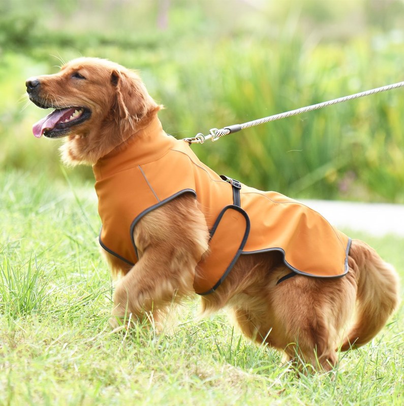 新しい反射大型犬服秋/冬暖かいペットアサルトジャケットゴールデンレトリバーラブラドール犬綿コート|undefined