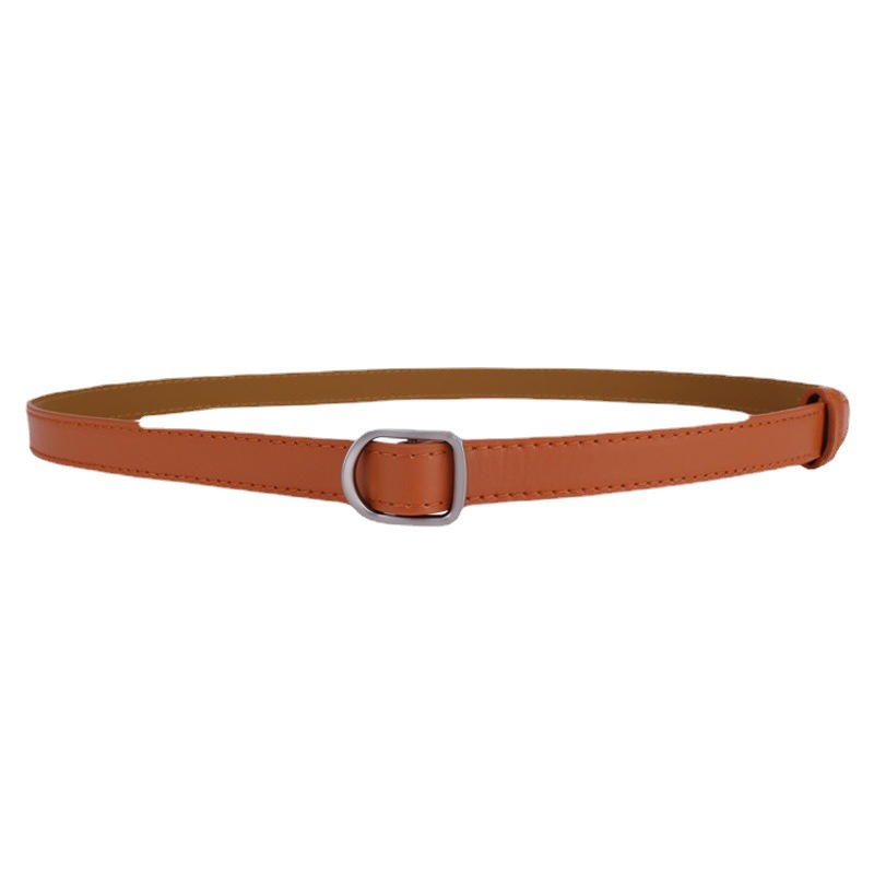 New Belt Women's Vintage Fashion All-match Dress Jeans Decorative Belt Smooth Buckle Korean Women's Thin Belt
