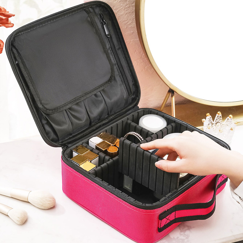 Cosmetic Case Portable Partition Cosmetic Bag Large Capacity Waterproof Cosmetic Storage Box Multifunctional Factory Direct Sale