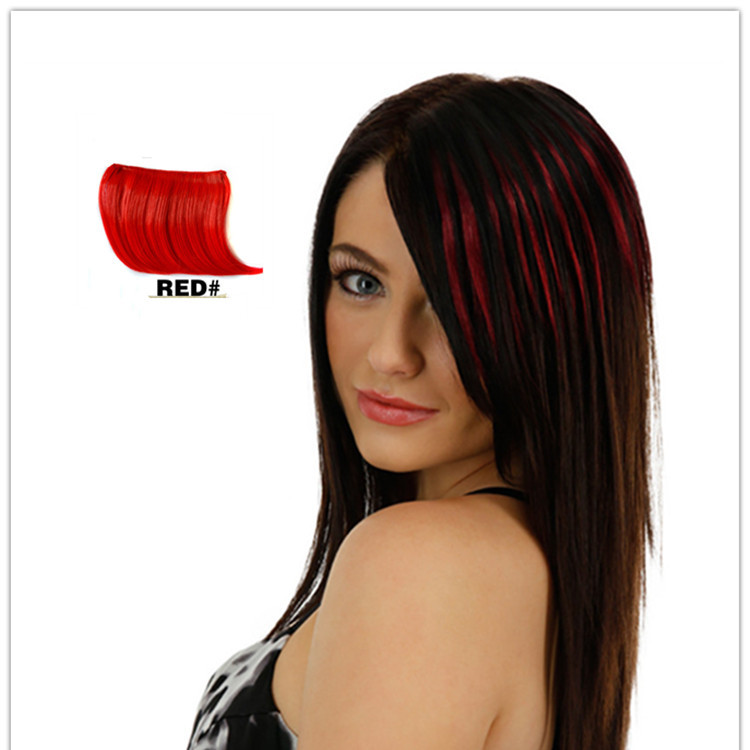 Wig color bangs color straight hair piece wig piece highlights gradient hair extensions hair