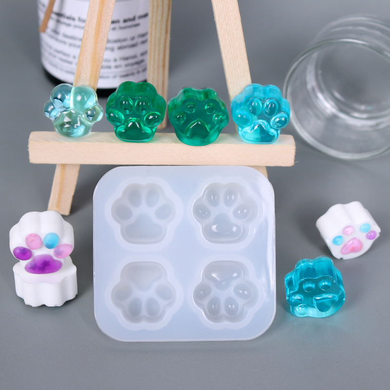 Zhongcheng diy drop mold mini cat claw pendant silicone mold Amazon new mirror jewelry