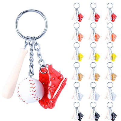 2cm baseball keychain three-piece pendant gift baseball three-in-one fashion car pendant Souvenir Wholesale