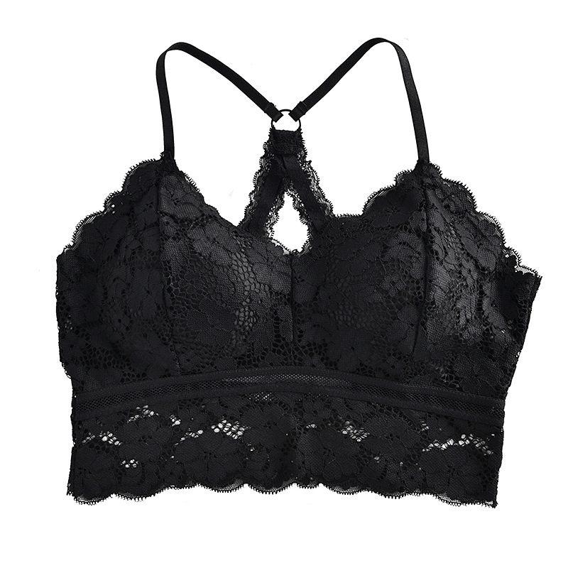 Fairy Beautiful Back Cross Full Lace Wrap Tube Jacket Girls' Sling Non-rimmed Sports Bra Base Underwear for Women