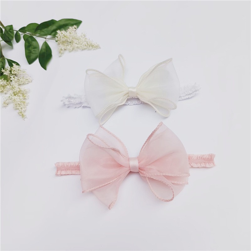 New Korean Style Lace Baby Hair Band Mesh Bow Cute Style Girl Hair Accessories Children Princess Elastic Hair Band