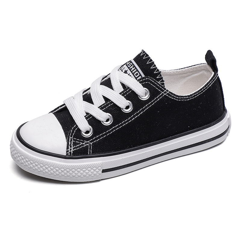 Wholesale parent shoes boys and girls lace small white children's casual canvas shoes baby skate shoes sneakers 2024