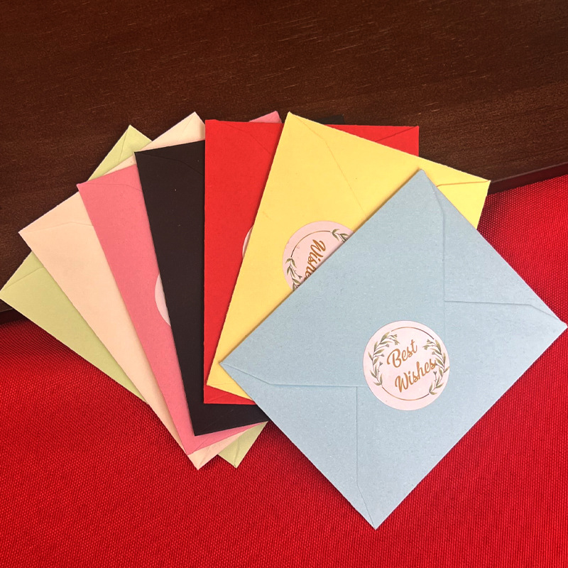 Free Shipping Color Double Glue Forest Paper Small Envelope Paper Adhesive Sealing Glue Sticker Holiday Greeting Card Invitation Envelope