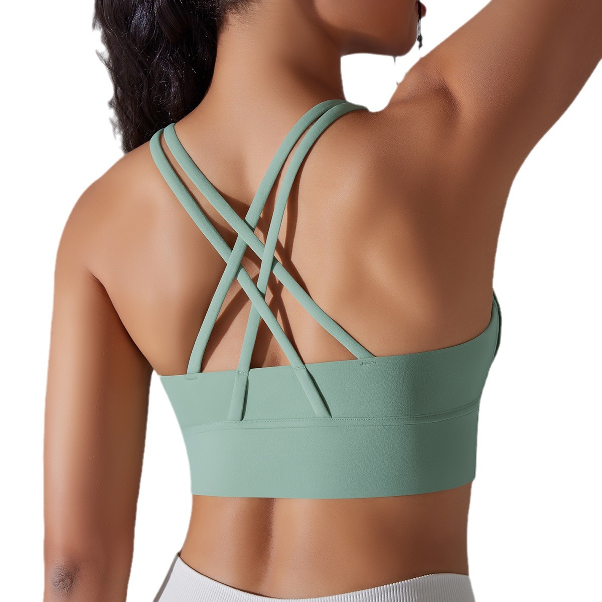 New double-sided brushed cross back shockproof push up sports underwear cloud sense yoga sports bra fitness top