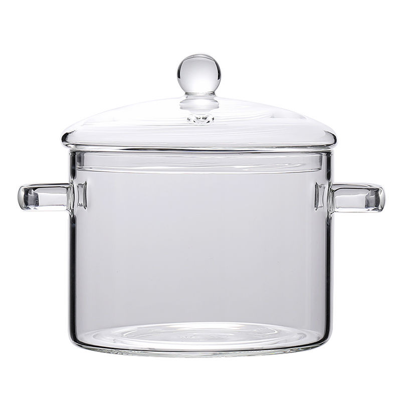 Factory wholesale transparent glass double-ear soup stew pot with lid double handle multi-style Bird's Nest instant noodle pot soup pot