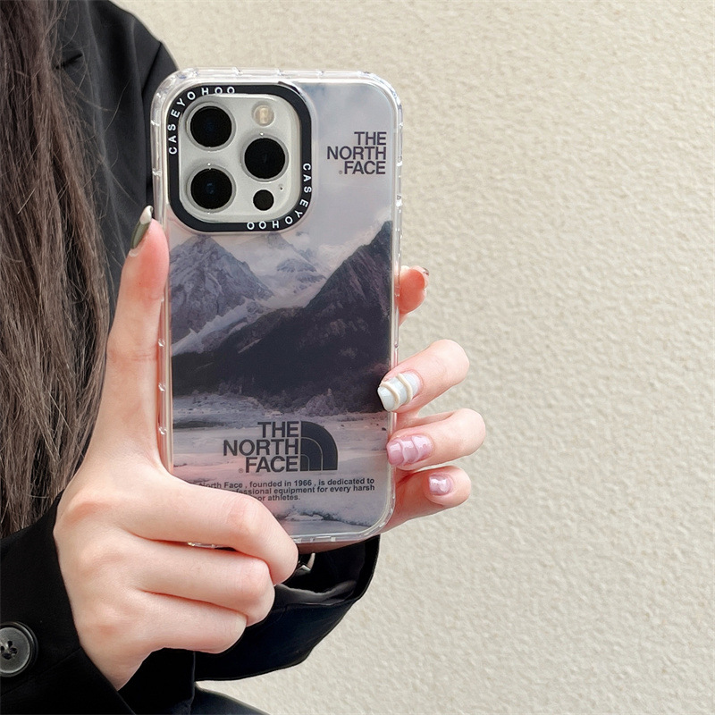 潮牌鐳射北面雪山iPhone15適用11蘋果12/13PROMAX手機殼14/15PRO