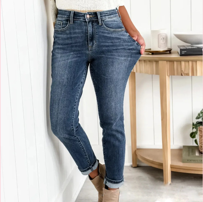 Fall 2023 Amazon cross-border foreign trade stretch jeans European and American skinny pants plus size