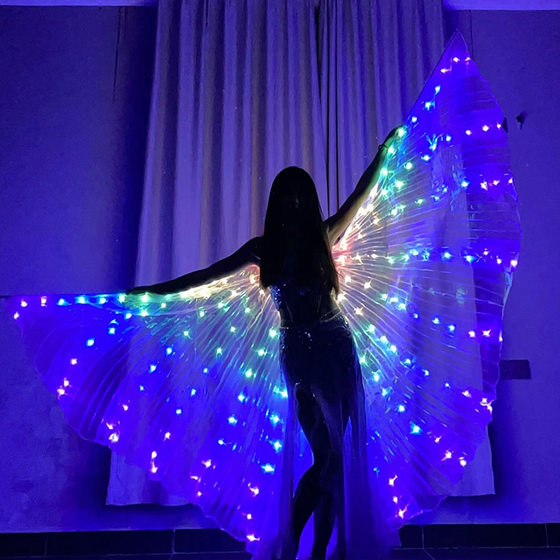 ELF LED luminous butterfly wings back decoration children adult gold wings fluorescent cloak stage performance props clothing female