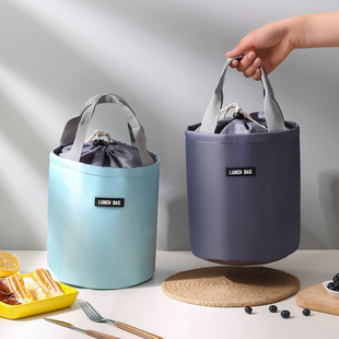 Lunch Bag Lunch Bag Insulation Bucket Bag Student Round Lunch Box Bucket Lunch Box Lunch Bucket Insulation Bag with Rice Handbag