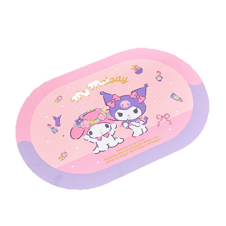 Милый мультяшный мягкий напольный коврик Sanrio с диатомовой грязью, бытовой коврик для ног в ванной, нескользящий водопоглощающий Быстросохнущий напольный коврик
