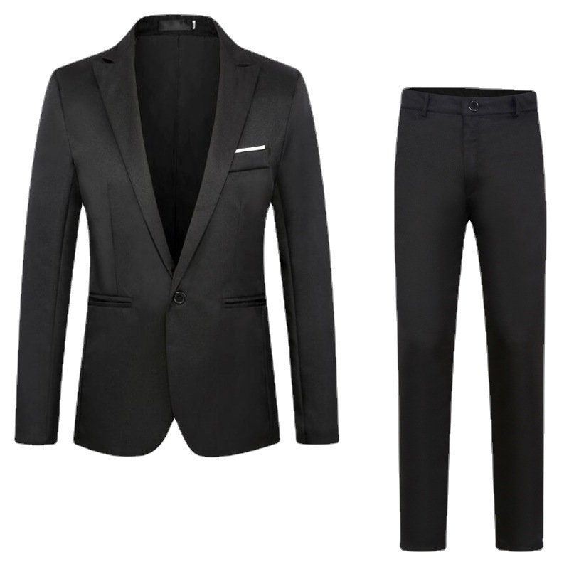 2024 foreign trade new men's fashion business slim suit suit Amazon men's casual suit two-piece suit
