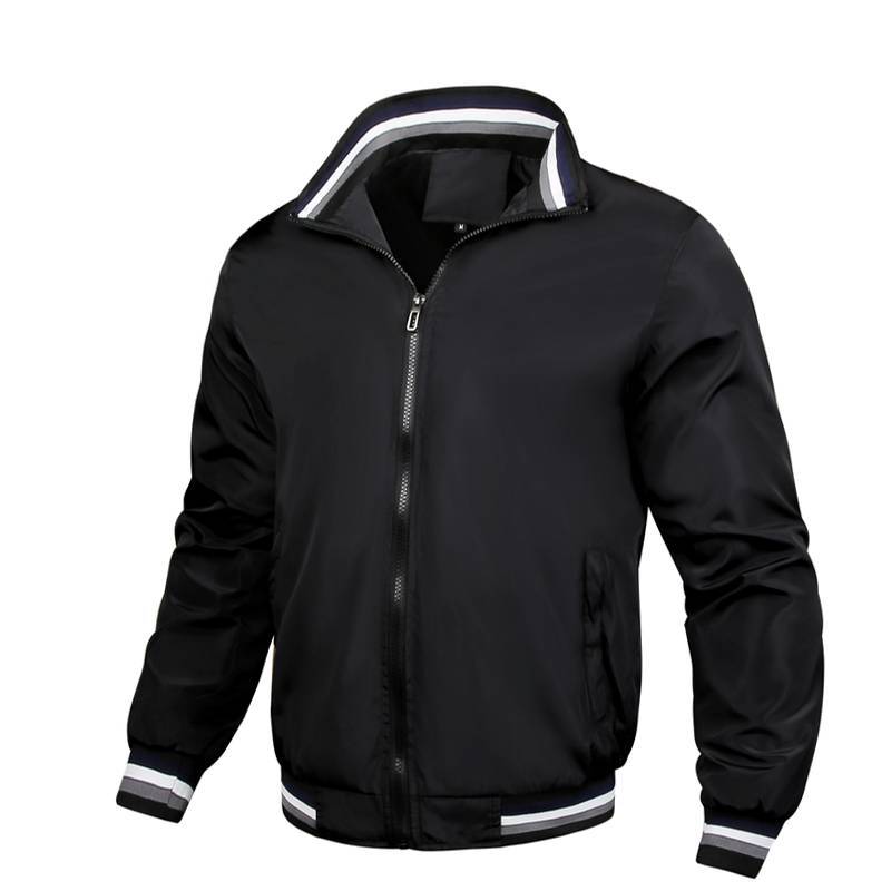 DU Home European Version Spring and Autumn Aviator Jacket Men's Vertical Collar Jacket Casual Europe, America and Southeast Asia Group Print Logo Waterproof