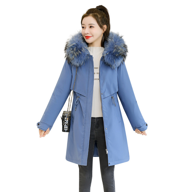 2021 Winter new mid-length Pike clothing cotton-padded jacket women's Korean version of Lamb hair Neicun down cotton-padded jacket women's cotton-padded jacket batch