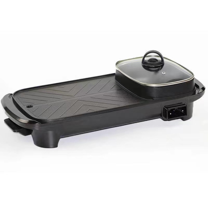 Wangjiaohao Korean-style one-piece pot for home rectangular barbecue multi-function barbecue frying and cooking electric hot pot
