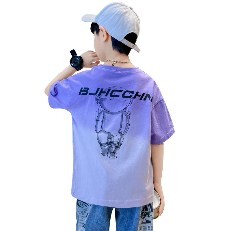 Cotton children's clothing boys' summer short-sleeved T-shirt Korean style loose comfortable new children's summer big children fashionable wholesale