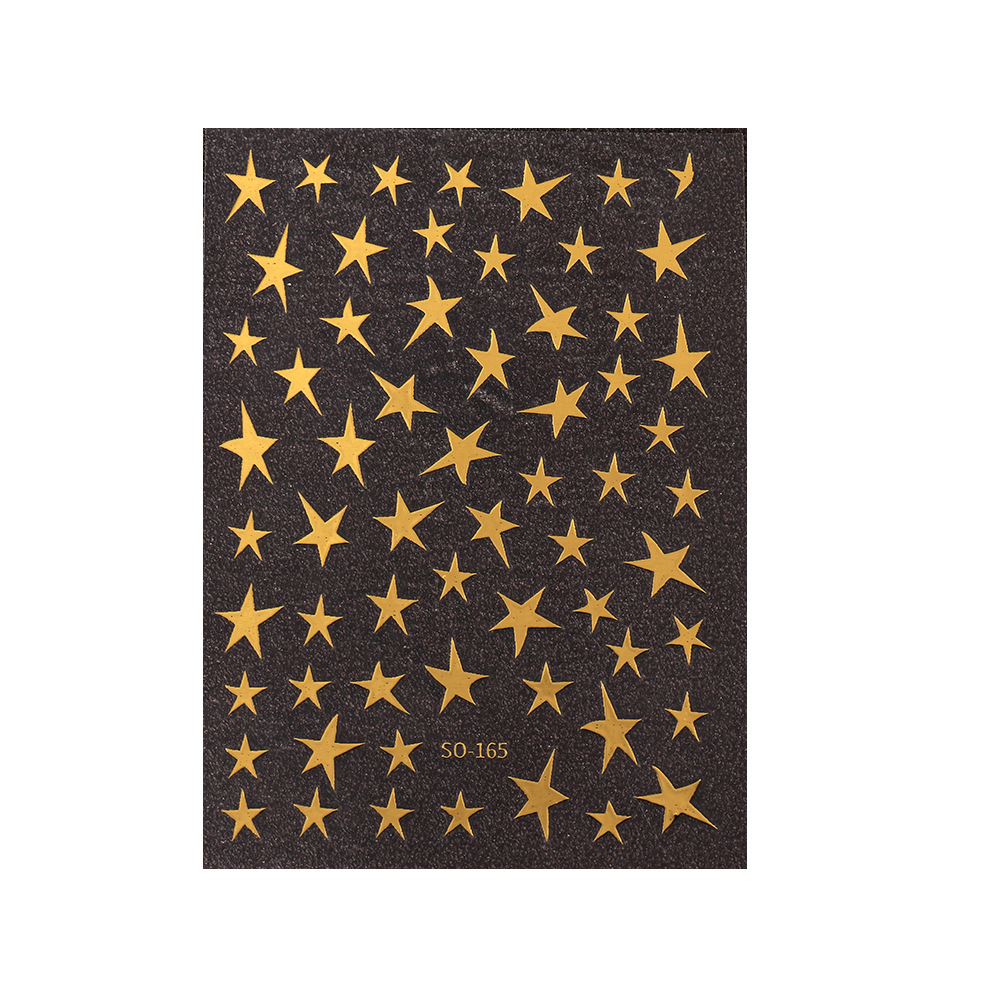 Nail art stickers wholesale ins Net red hot hollow five-pointed star sweet cool girl 3D waterproof adhesive nail stickers