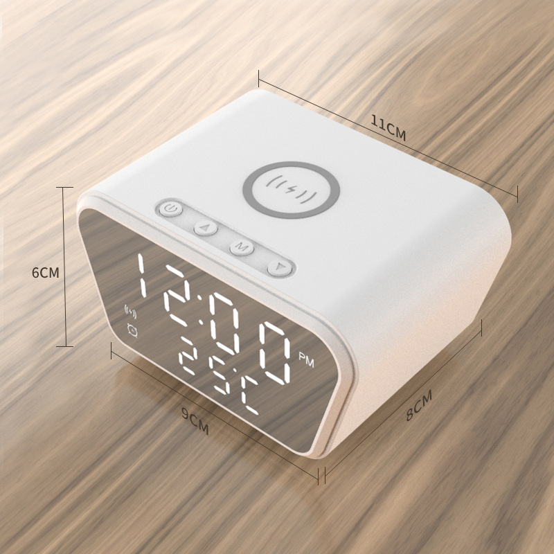 New product multi-function 15W fast charging alarm clock temperature mobile phone wireless charging three-in-one for Apple wireless charger