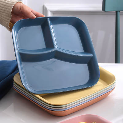 Nordic style one person food fat reduction three-compartment split plate split plate split plate snack plate student work meal tableware