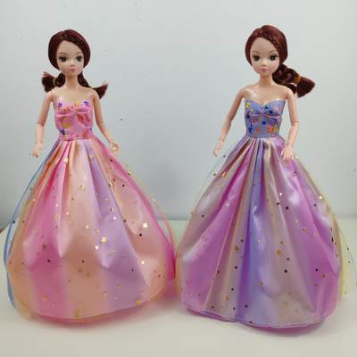 Cross-border Hot Sale 30cm Doll Wedding Dress Big Skirt Big Skirt Mesh Little Girl Dress Up Toy Play