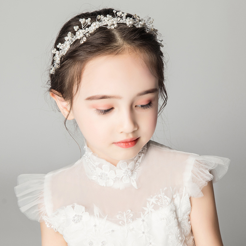 Girls' Headwear Children's Hair Band Rhinestone Headband Girls' Jewelry Dress Accessories Performance Hair Accessories Headdress Flower Girl Crown