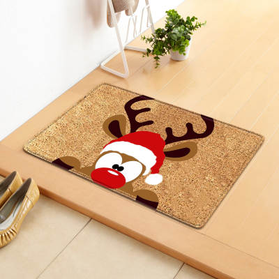 Cross-border new cartoon Christmas letters into the door mat kitchen mat bedroom living room carpet floor mat a generation of hair