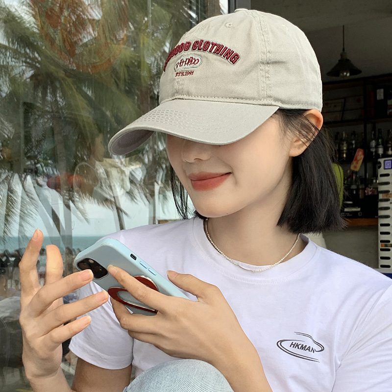 Korean style face-looking small baseball cap Women's wide brim plus size widened peaked cap Japanese style simple big head circumference all-matching hat
