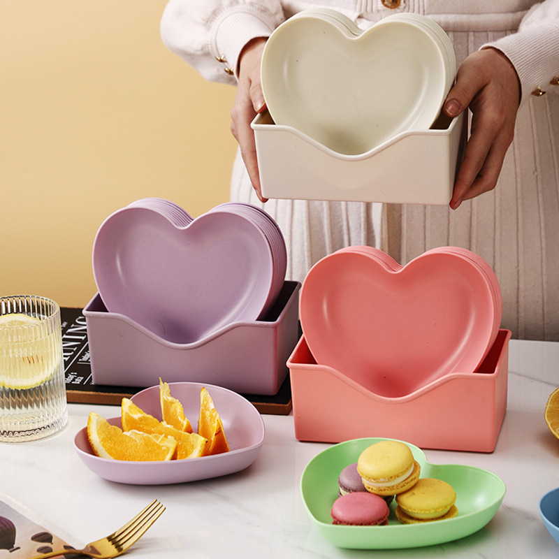 Cross-Border heart-shaped bone dish household dining table bone dish living room coffee table snack dish peel plate desktop snack plate