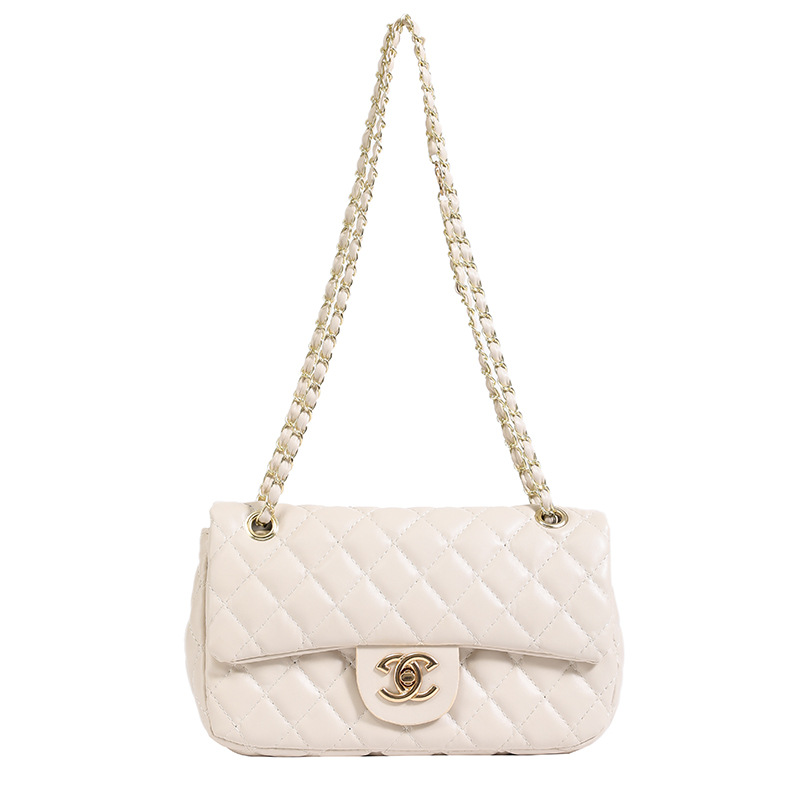 Cross-border new women's bag 2023 new simple fashion rhombus Chanel style shoulder messenger bag small square bag bags