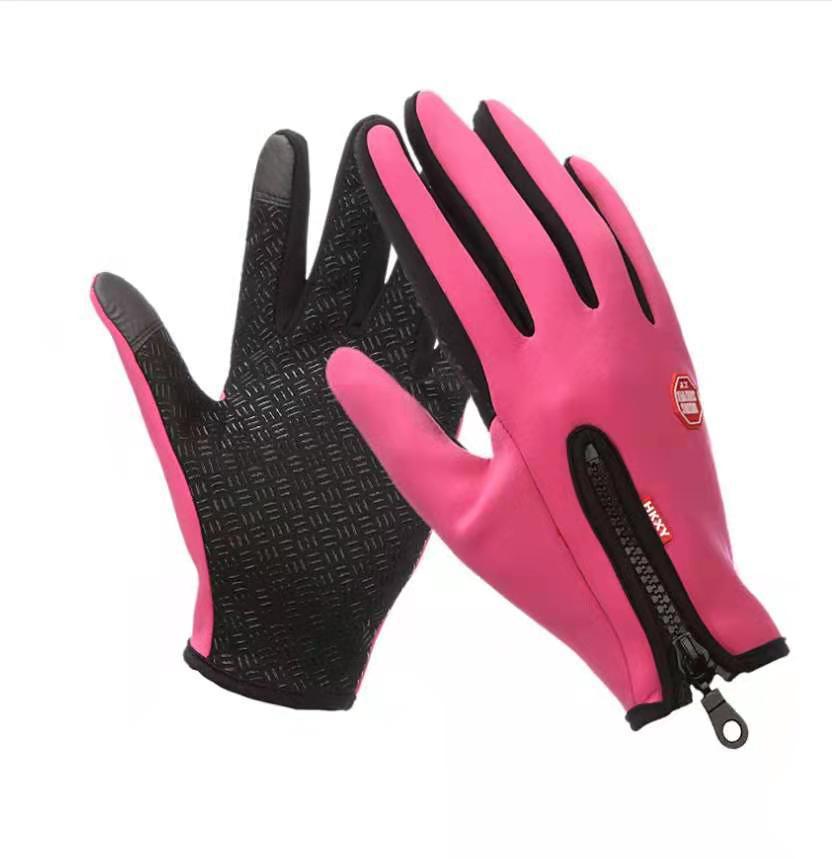 Waterproof, windproof, and slip-resistant ski zipper-style gloves
