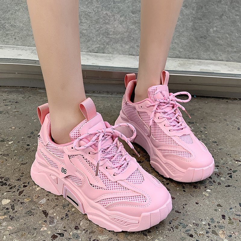Torre Shoes Women's 2021 New Thick Bottom Increased Sneakers Women's Internet Trendy Candy Color ins Elegant Goddess Style