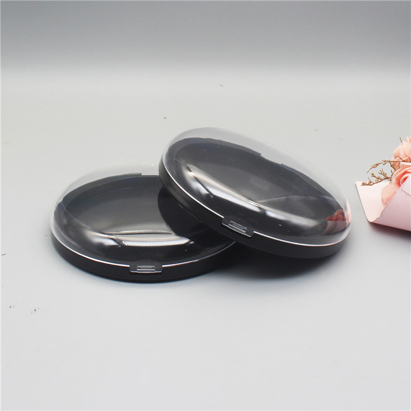 [in stock] 90mm transparent convex cover black skin color bottom round chest patch box single chest patch nail art storage empty box