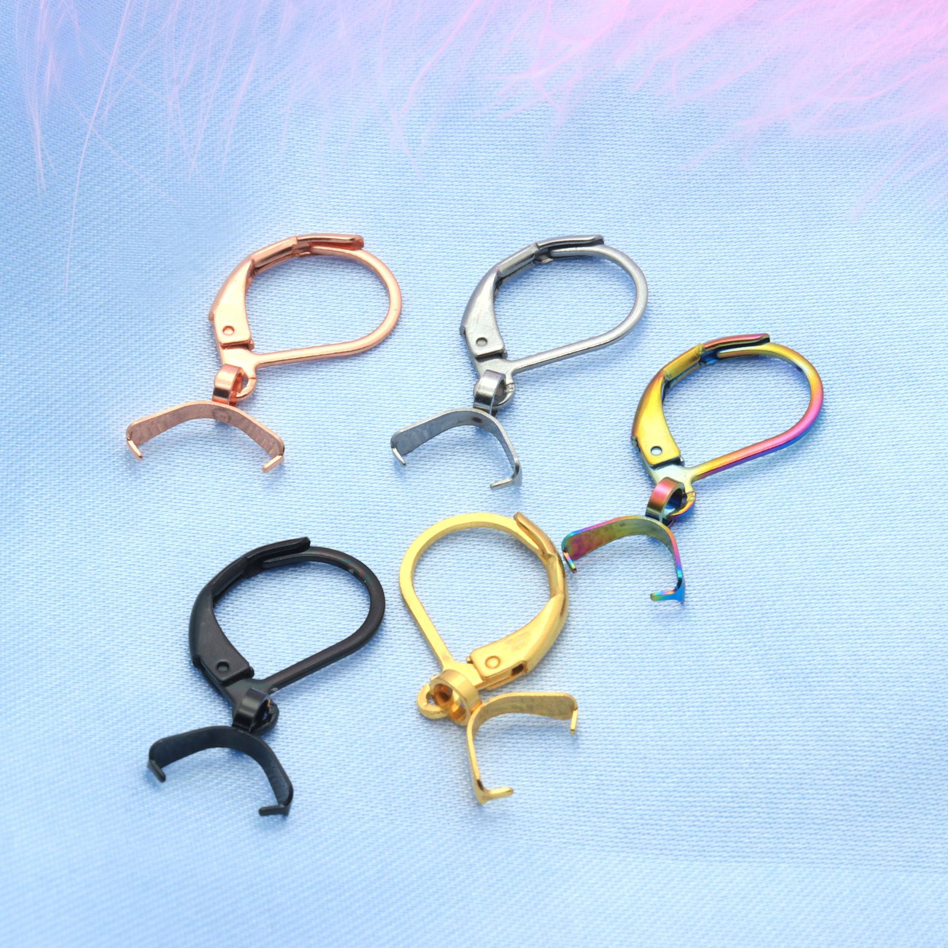 Stainless Steel D-shaped Earrings Jewelry Accessories Nut Buckle Pendant Diy Jewelry Materials Source Factory Goods