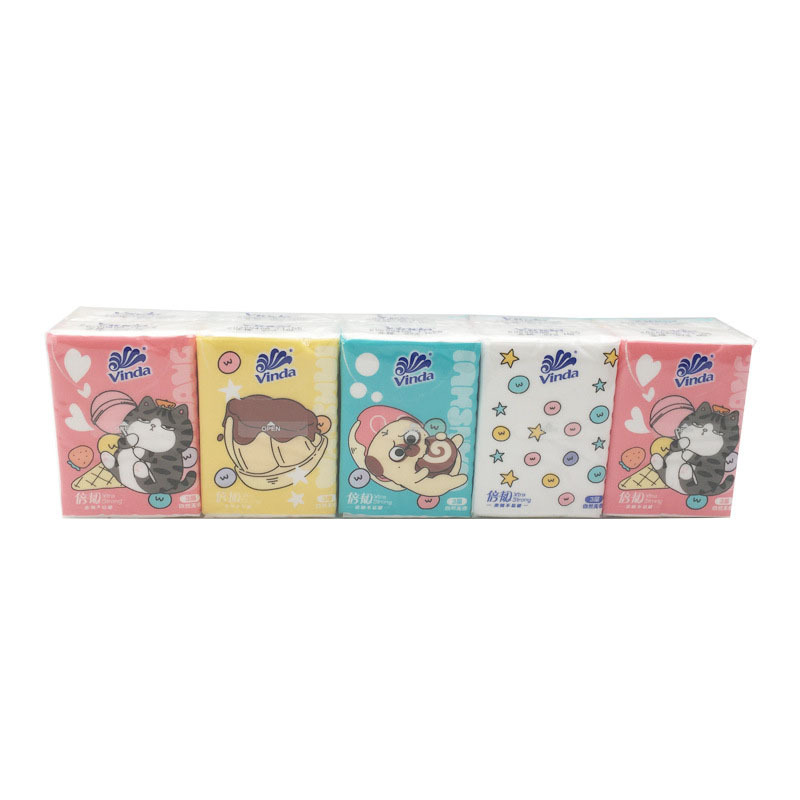 Vida handkerchief paper small bag facial tissue 3 layers 8 sheets 10 packs each Affordable Mini Portable tissue