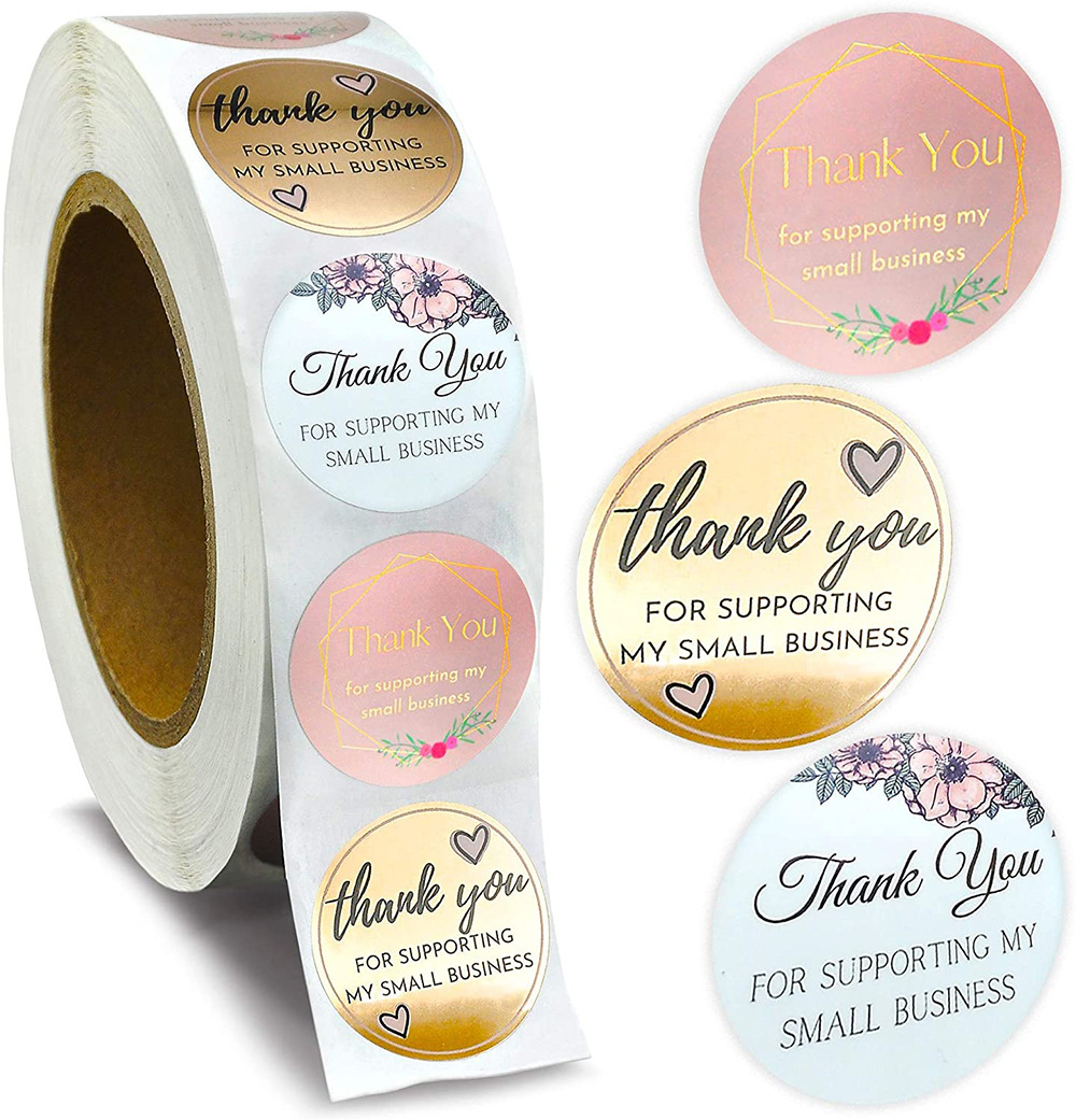 Wholesale roll Thank you seal sticker envelope decoration adhesive sticker label