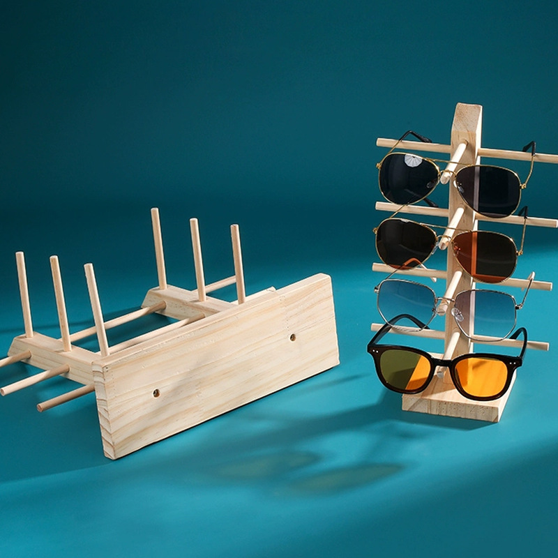 New Solid Wood Glasses Display Rack Removable Jewelry Storage Shelf Sunglasses Sunglasses Proximity Mirror Display Props
