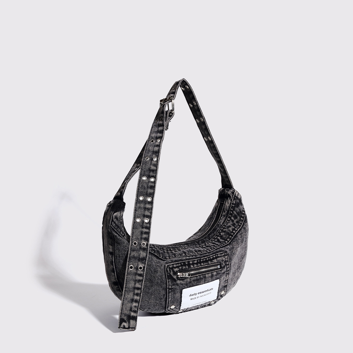2024 New Armpit Bag Niche Design Retro Washed Denim Bag High-end Dumpling Bag Sweet Cool Spice Girl All-match Trendy