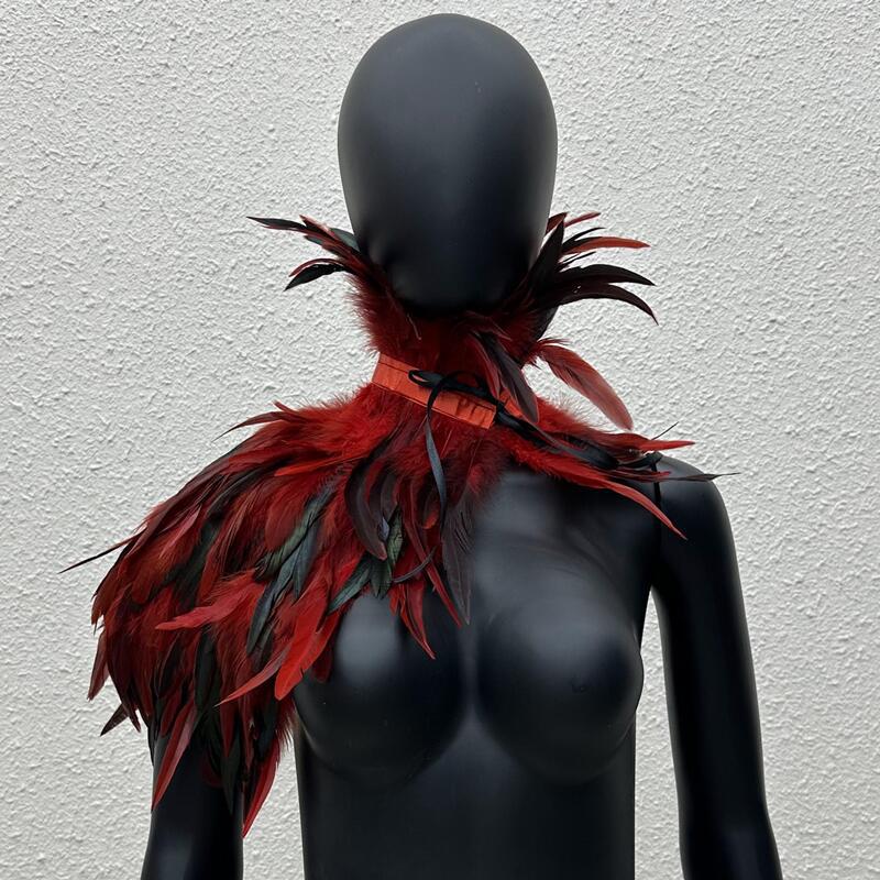 Amazon 11 Color Gothic Style Feather Word Shawl Stage Show Masquerade Halloween Costume Accessories