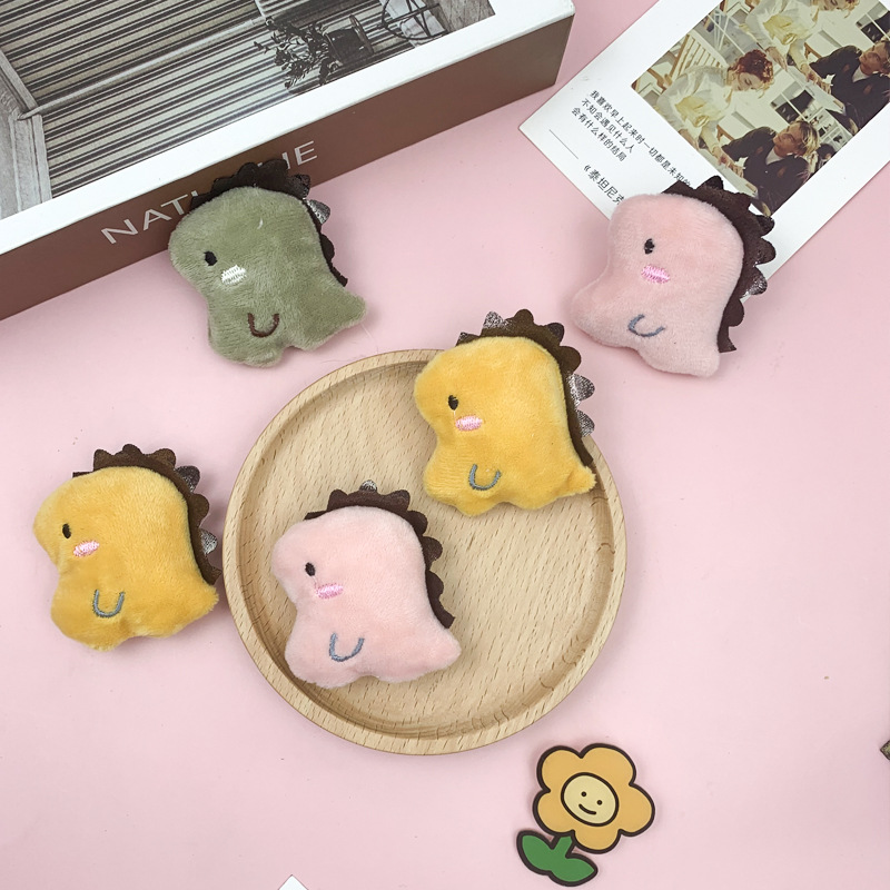 Cartoon plush little dinosaur brooch accessories socks children hat hairpin DIY accessories cute decorative accessories