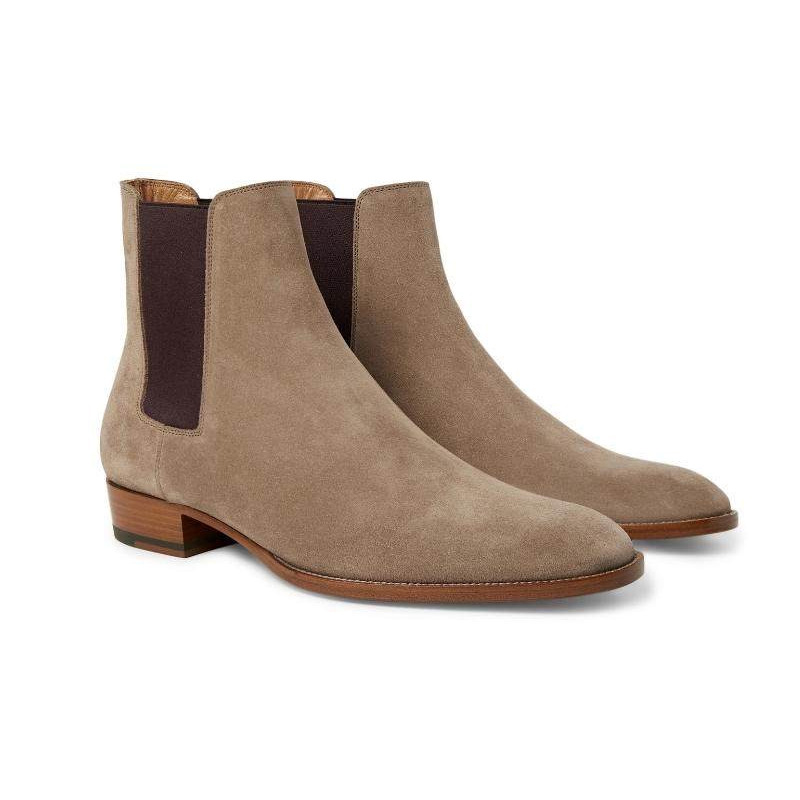 Foreign Trade Men's Shoes CHELSEA BOOT CHELSEA Boots Men's Genuine Leather Frosted Pointed Low-Top Summer Martin Ankle Boots