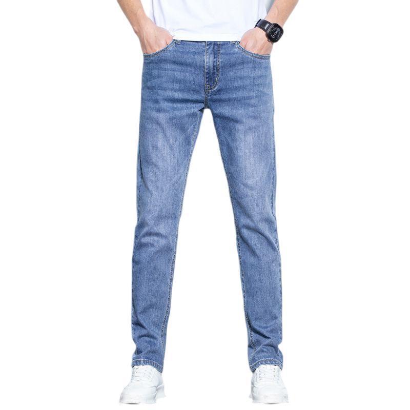 Summer 2024 New Jeans Men's Slim-fit Straight Pants Trendy Brand Slimming Casual All-match Small Straight Long Pants