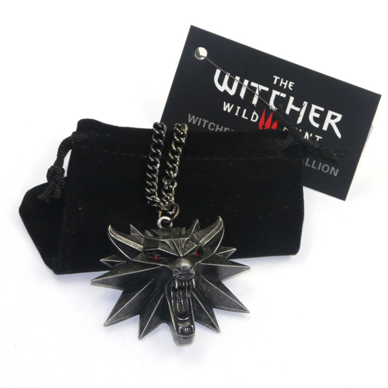 New The witcher 3 Wizard medal original wolf head necklace pendant wholesale